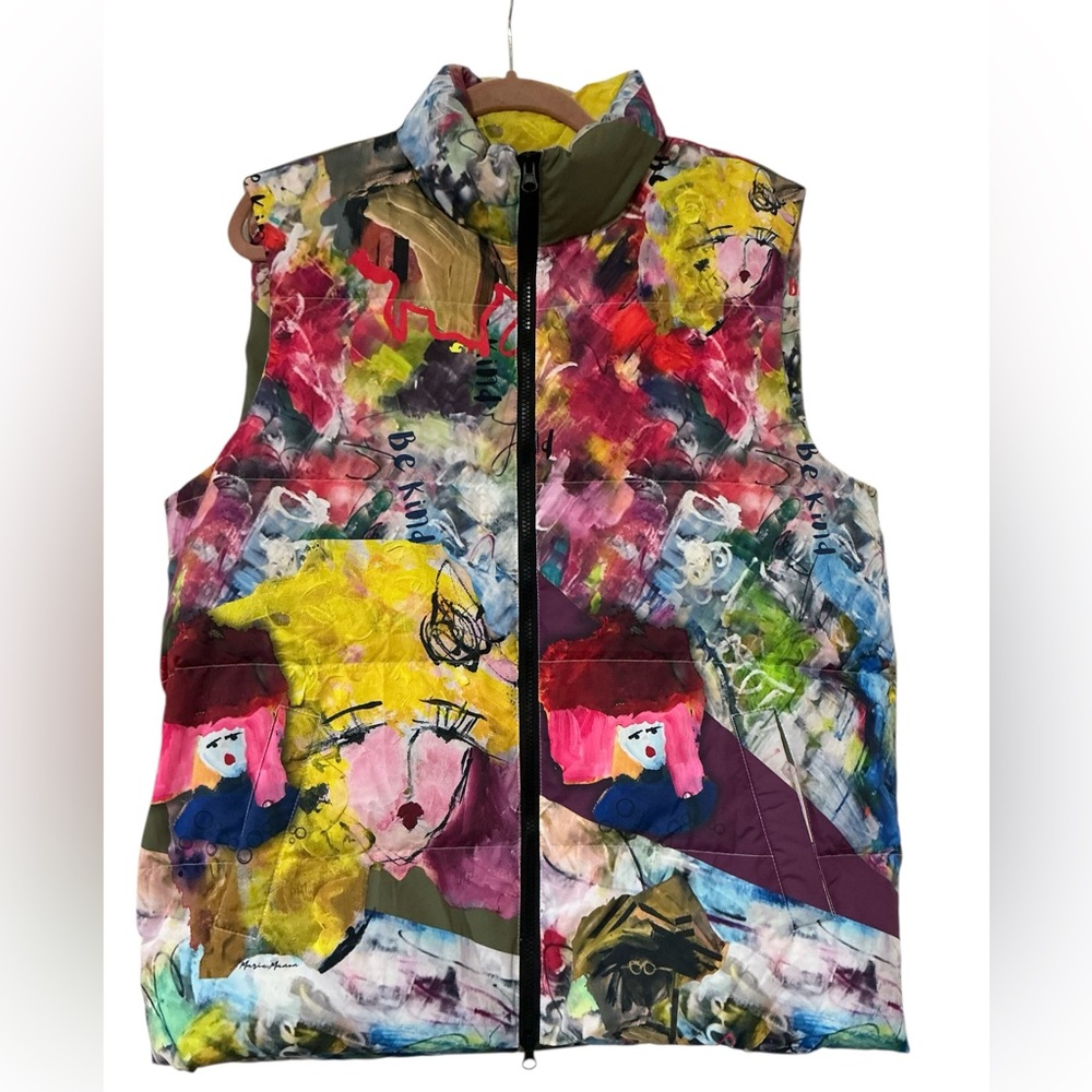 Puffer Vest – Size M/L  (Unisex Oversized Fit) 🎨 Marie Manon Original Art